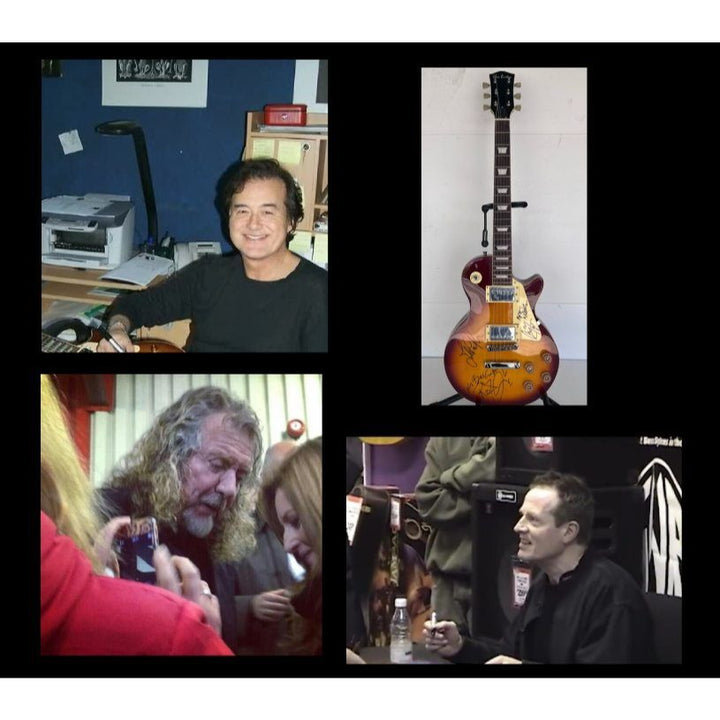 Led Zeppelin vintage les paul Jimmy Page, Robert Plant, John Paul Jones signed with proof.