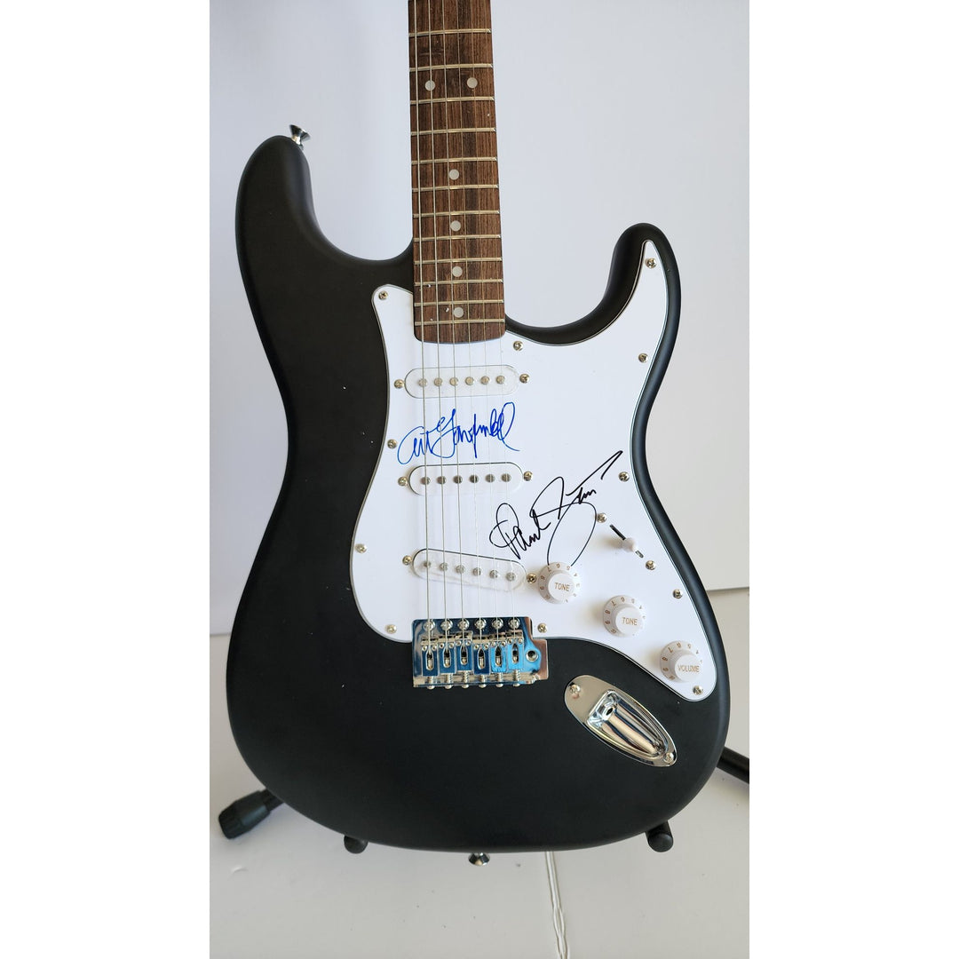 Garfunkel & Paul Simon, authentic Fender Stratocaster electric guitar signed with proof