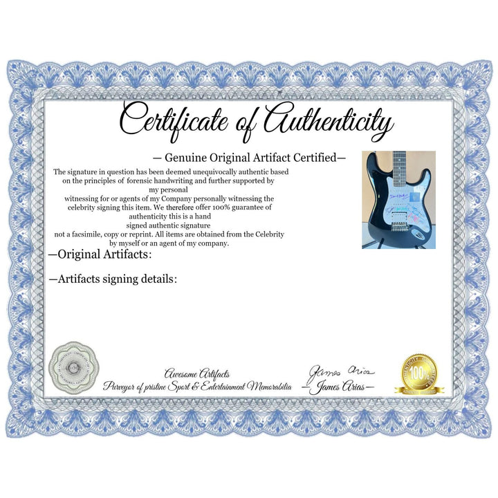 The Eagles Don Henley, Joe Walsh, Glenn Frey, Don Felder, Randy Meisner full size Stratocaster electric guitar signed with proof