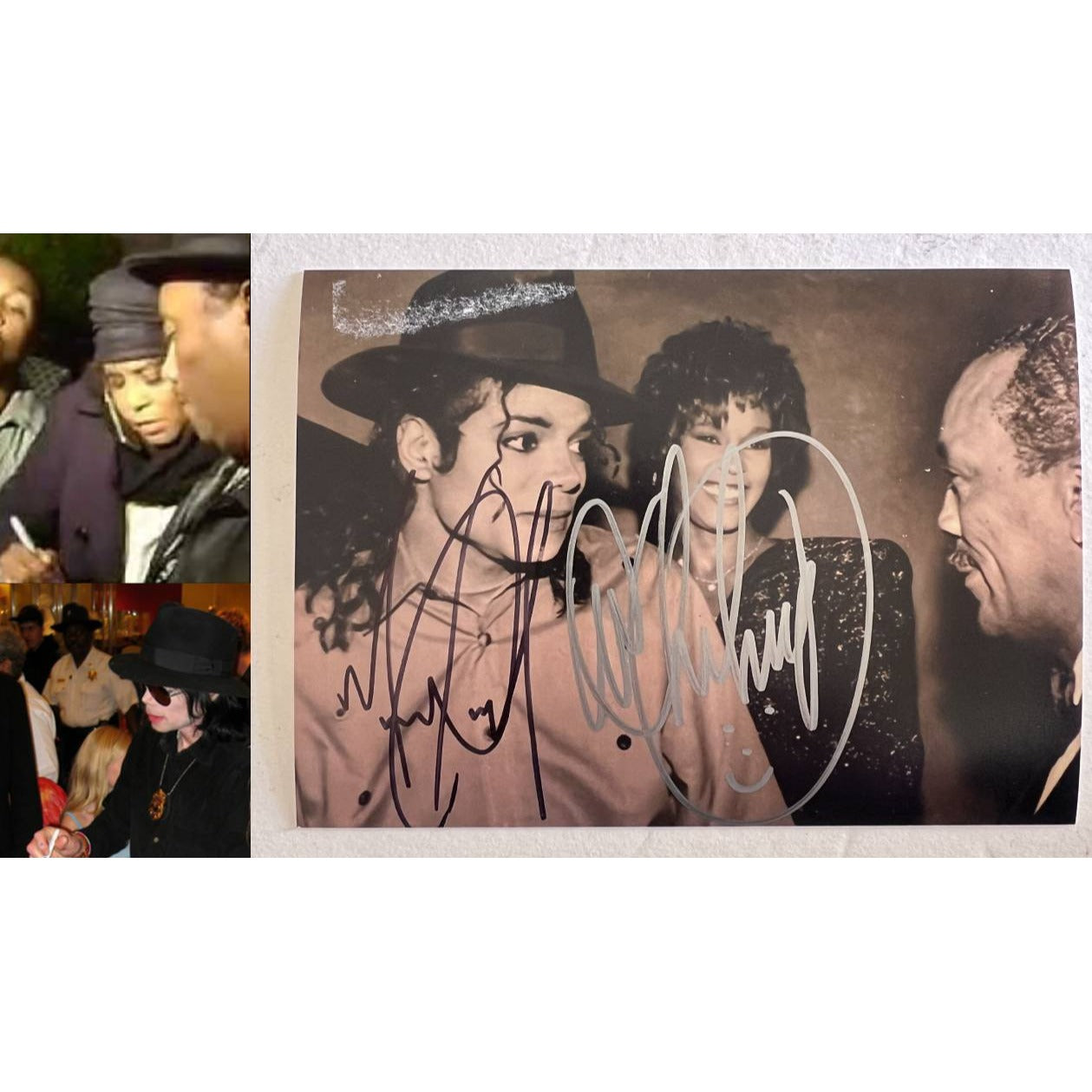 Michael Jackson and Whitney Houston 5x7 photo signed with proof