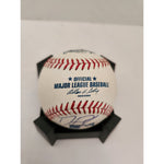 Load image into Gallery viewer, Dustin Pedroia David Ortiz Pedro Martinez Curt Schilling Johnny Damon Rawlings official MLB baseball signed with proof free acrylic case
