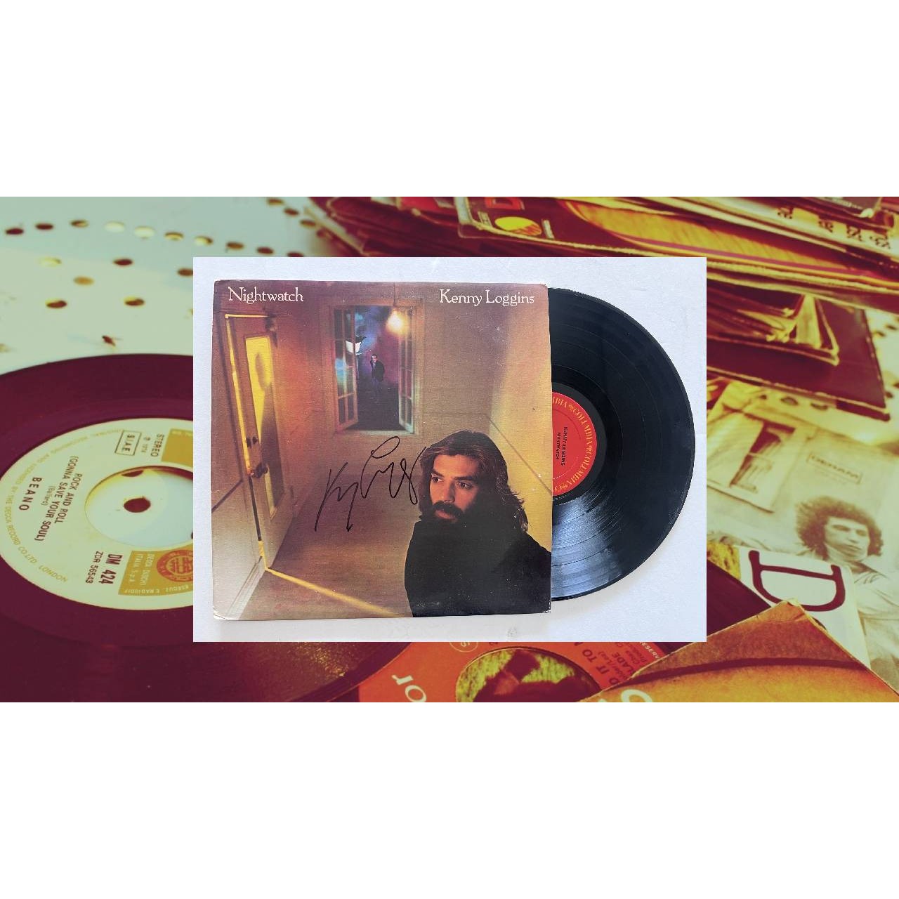 Kenny Loggins Nightwatch original lp signed with proof