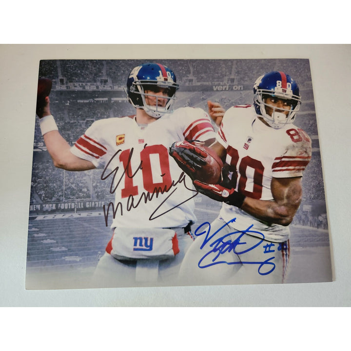 Eli Manning and Victor Cruz New York Giants 8x10 photo signed