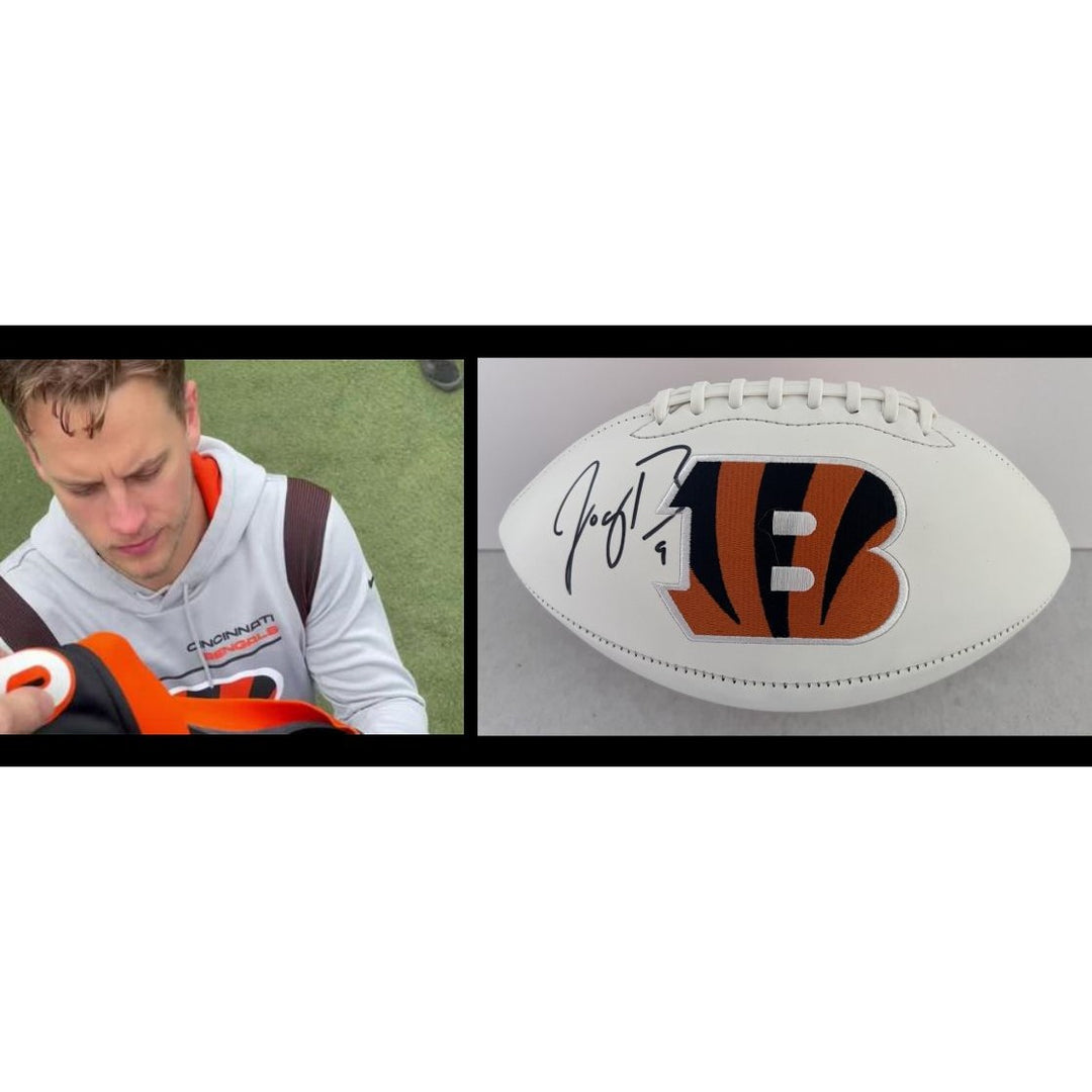 Joe Burrow Cincinnati Bengals full size logo ball signed with proof