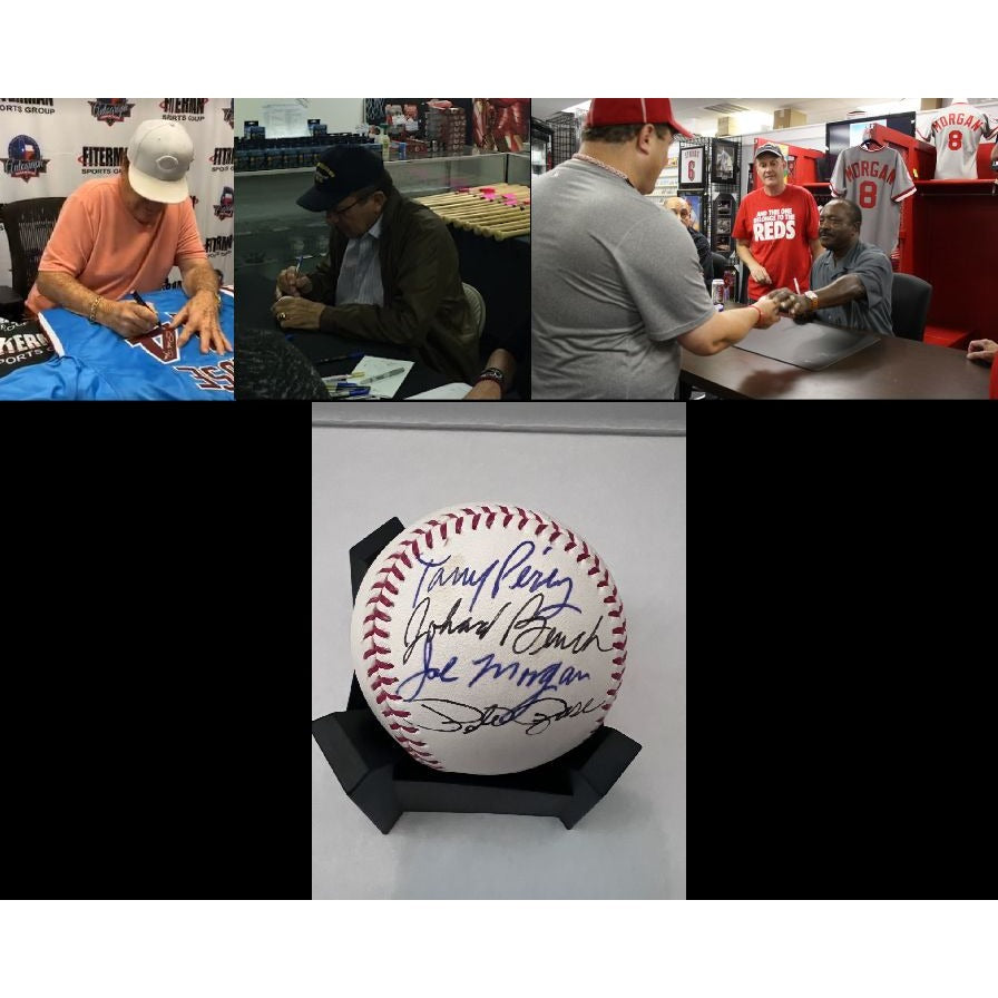 The Big Red Machine Johnny Bench Joe Morgan Tony Perez Pete Rose official MLB baseball signed with proof