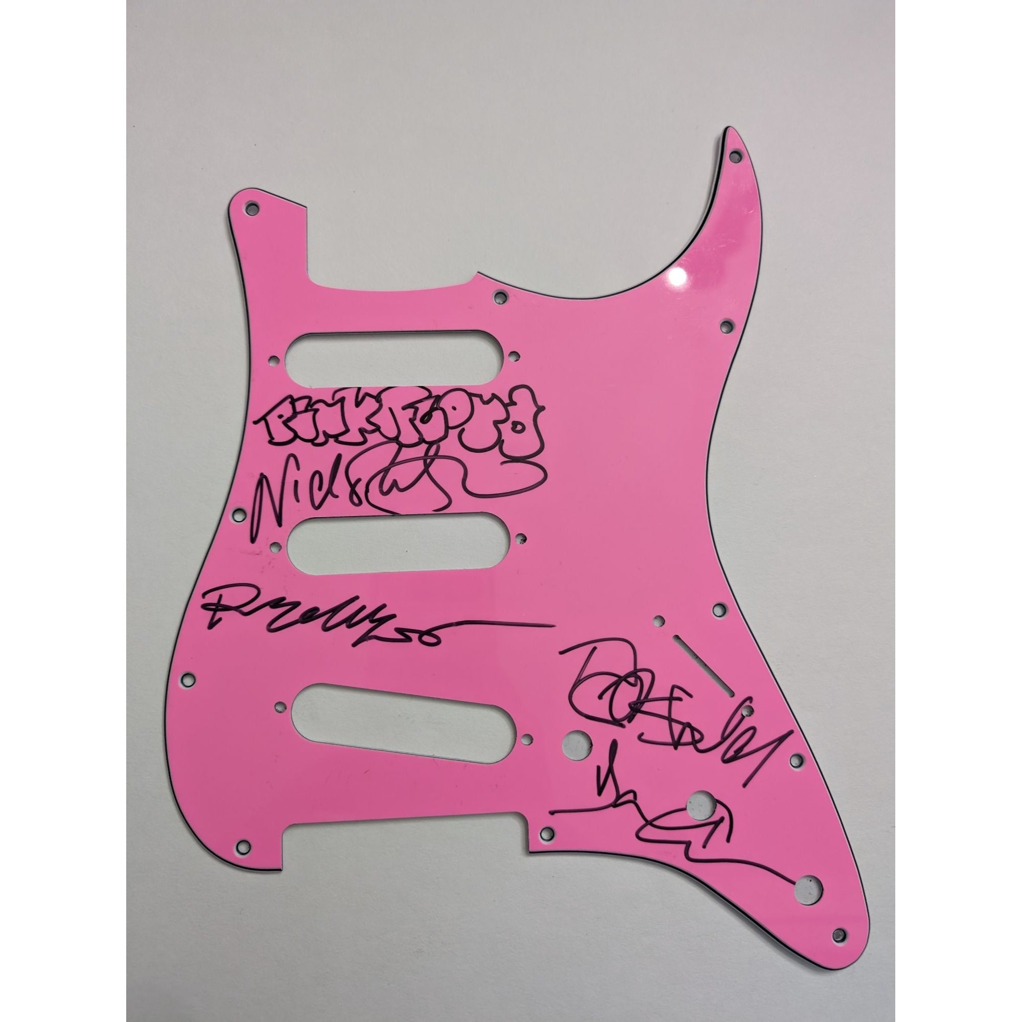 Pink Floyd Rodger Waters David Gilmour Nick Mason Richard Wright electric guitar pickguard signed with proof