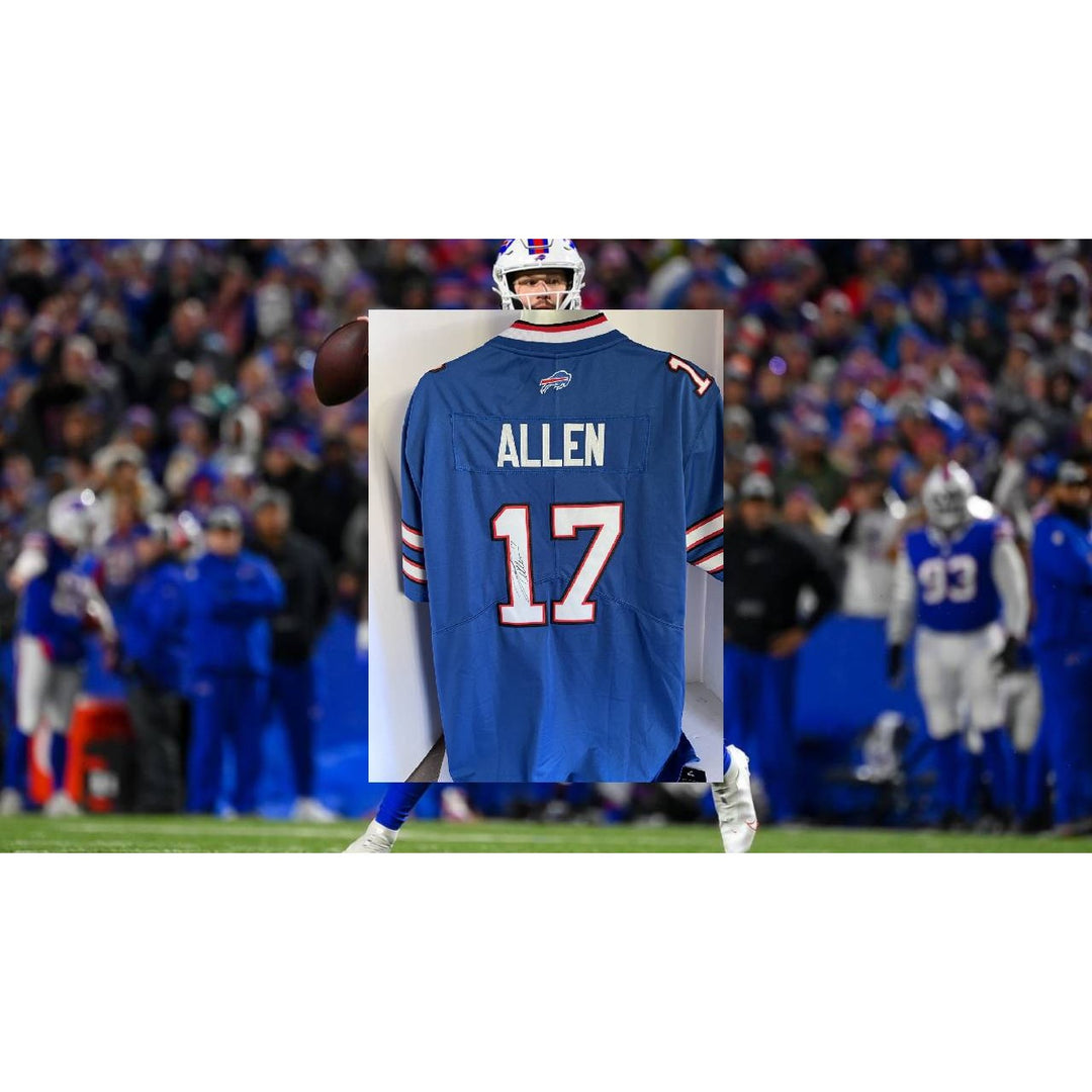 Josh Allen Buffalo Bills Navy Nike size large game model jersey signed with proof