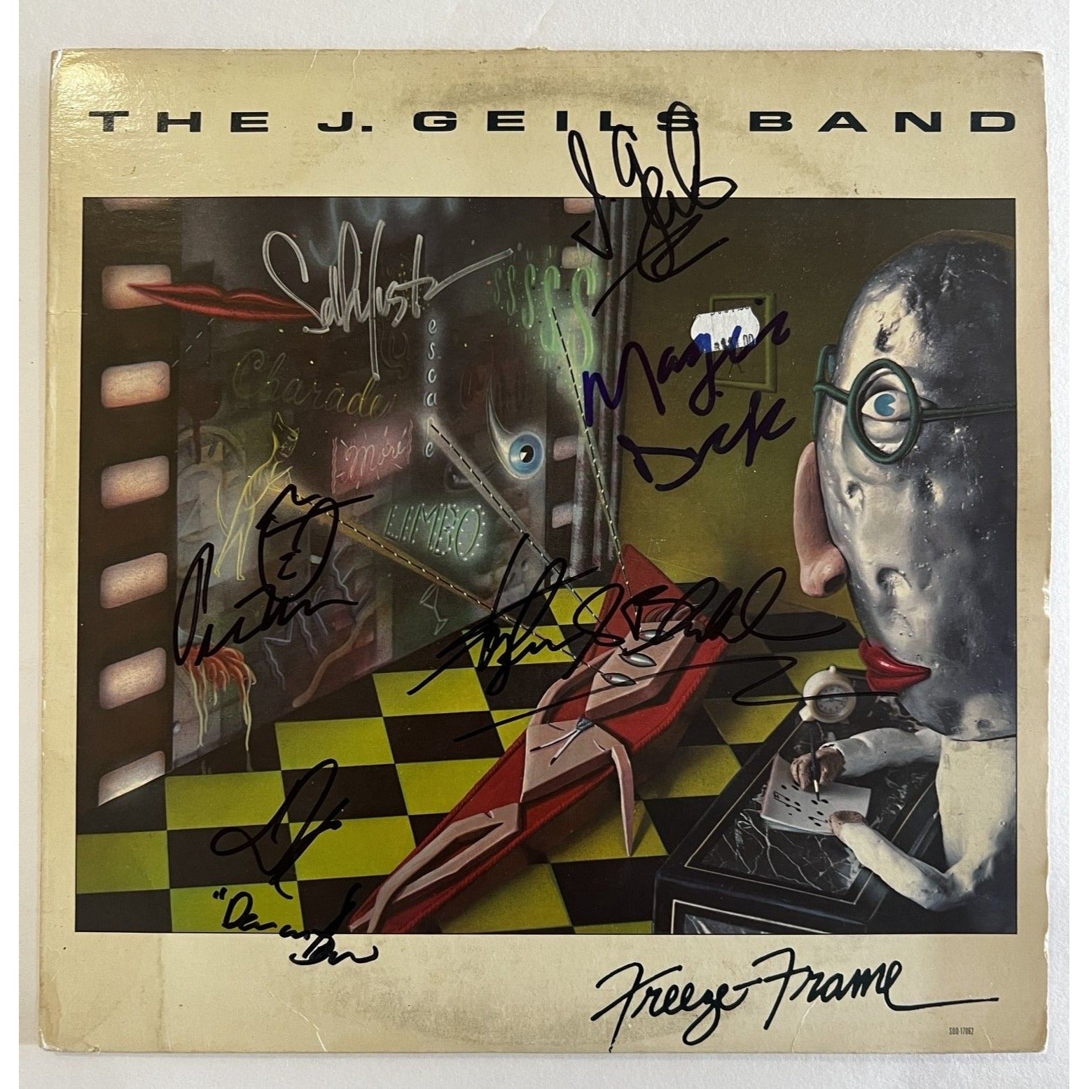 J Geils Band original LP Peter Wolf, Magic Dick, Seth Justman, Danny Klein and J. Geils signed with proof
