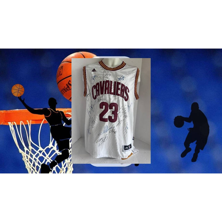 LeBron James Cleveland Cavaliers 2015-16 NBA champs team signed jersey with proof