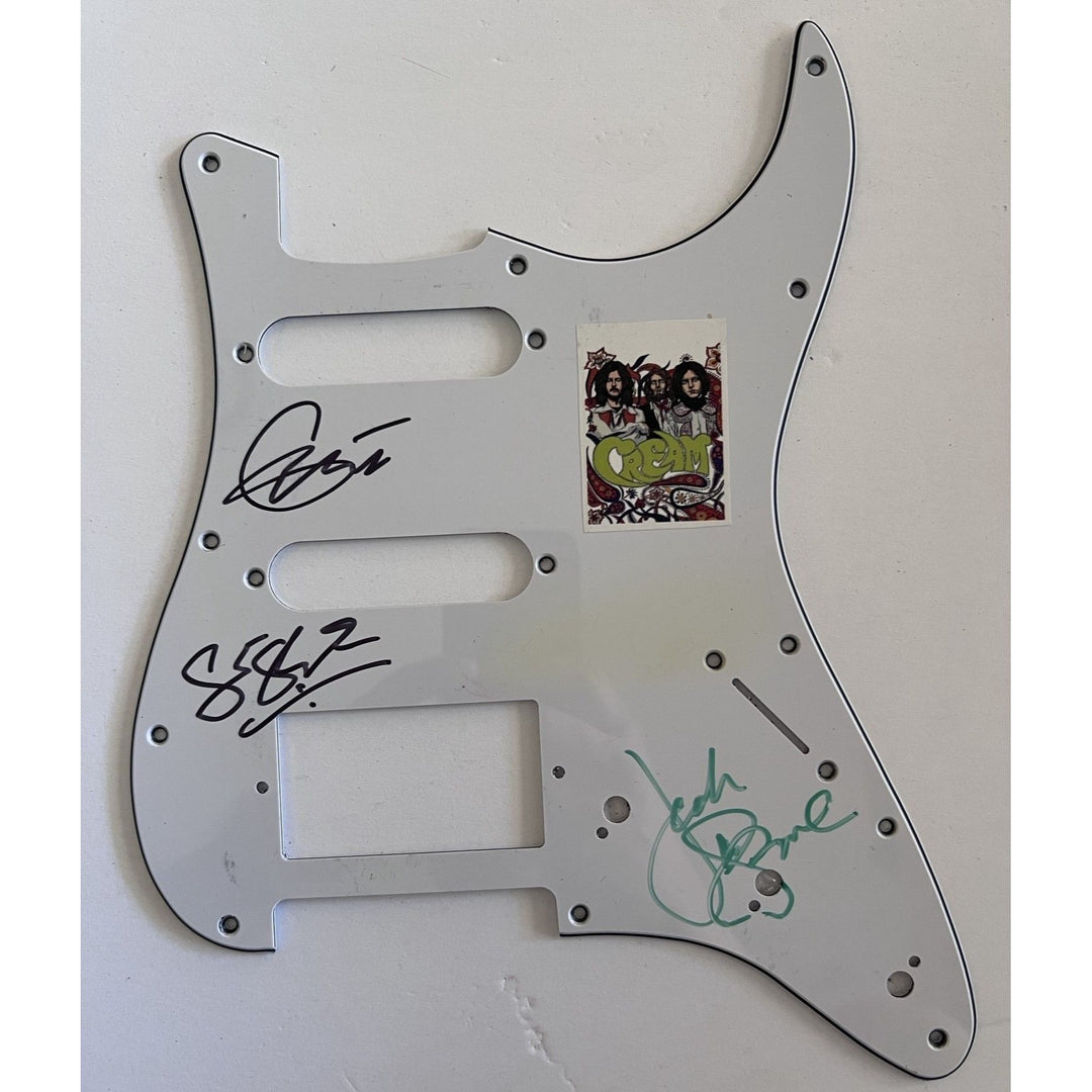 Cream Eric Clapton Ginger Baker Jack Bruce   Stratocaster electric pickguard signed with proof