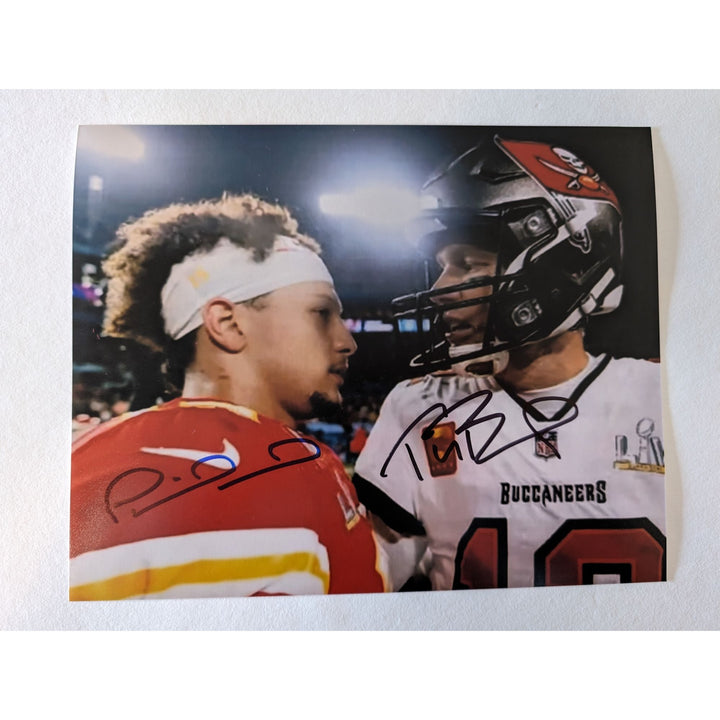 Tom Brady and Patrick Mahomes 8x10 photograph signed with proof