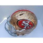 Load image into Gallery viewer, Brock Purdy Deebo Samuel Christian McCaffrey 2023 San Francisco 49ers Riddell speed pro model team signed helmet signed with proof
