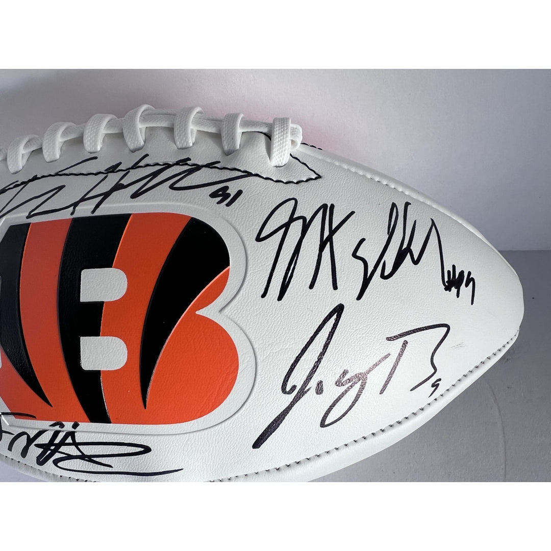 Joe Burrow and Ja'Marr Chase, Joe Mixon, Zach Taylor and more Cincinnati Bengals full size Bengals football signed with proof