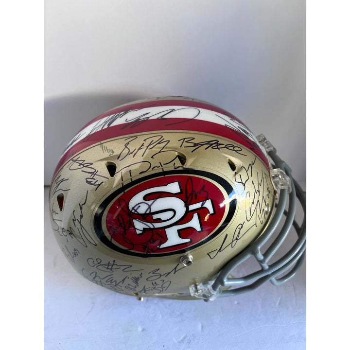 Brock Purdy Christian McCaffrey Deebo Samuel George Kittle San Francisco 49ers 2022/23 Schutt Speed Authentic team signed helmet with proof