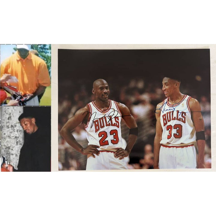 Chicago Bulls Michael Jordan and Scottie Pippen 16x20 photo signed with proof