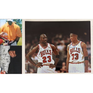 Chicago Bulls Michael Jordan and Scottie Pippen 16x20 photo signed with proof