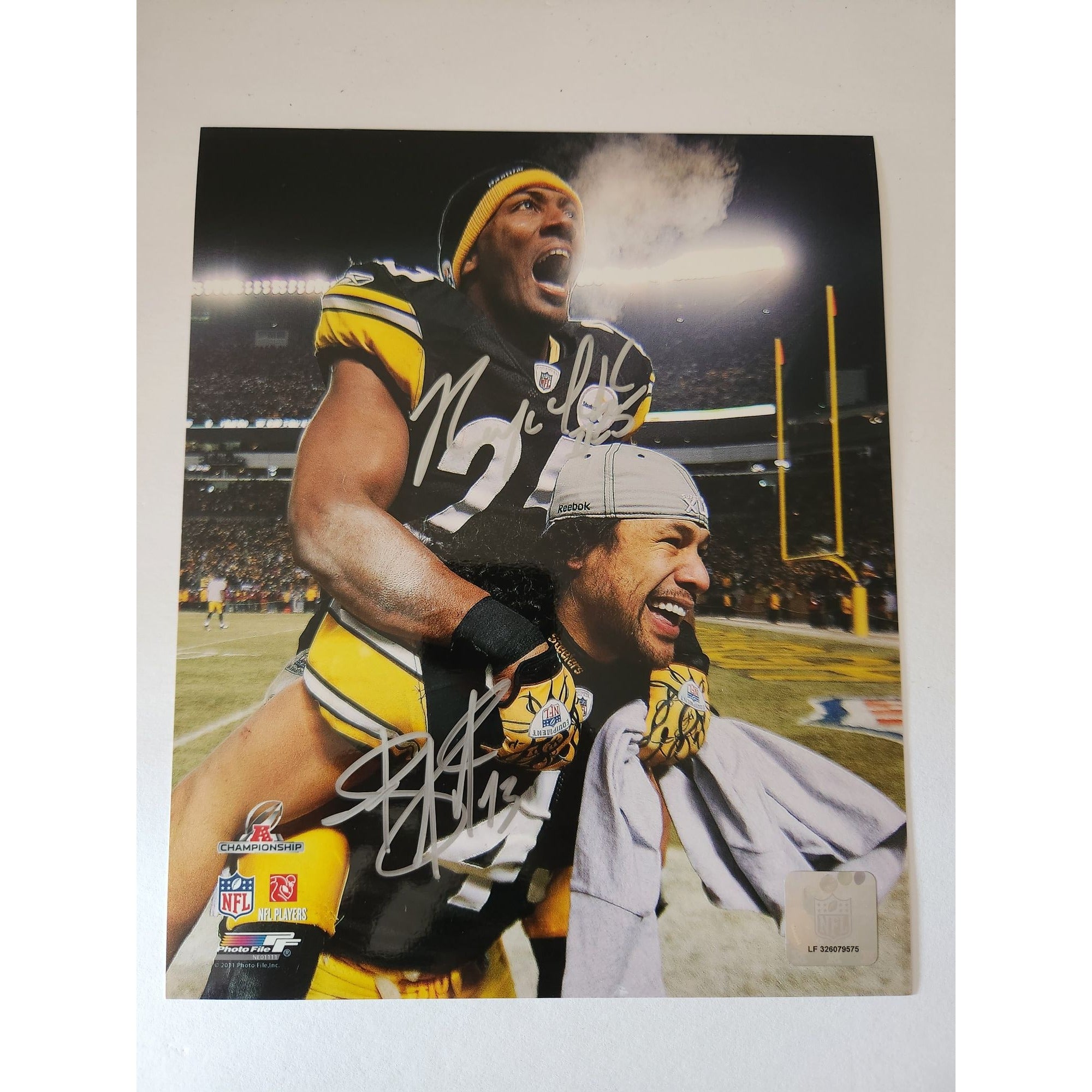 Ryan Clark and Troy Polamalu Pittsburgh Steelers 8x10 photo signed