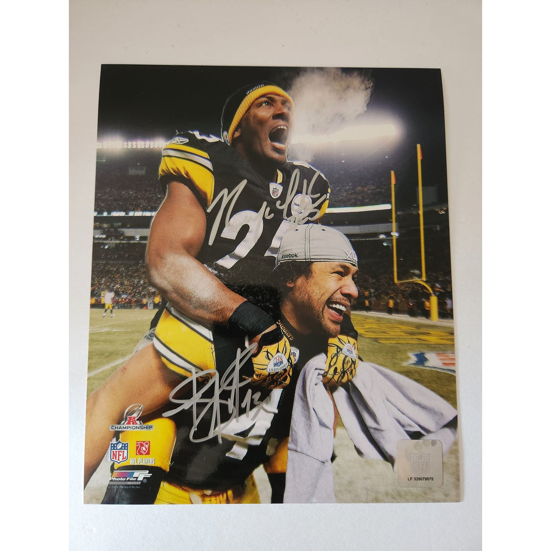 Ryan Clark and Troy Polamalu Pittsburgh Steelers 8x10 photo signed