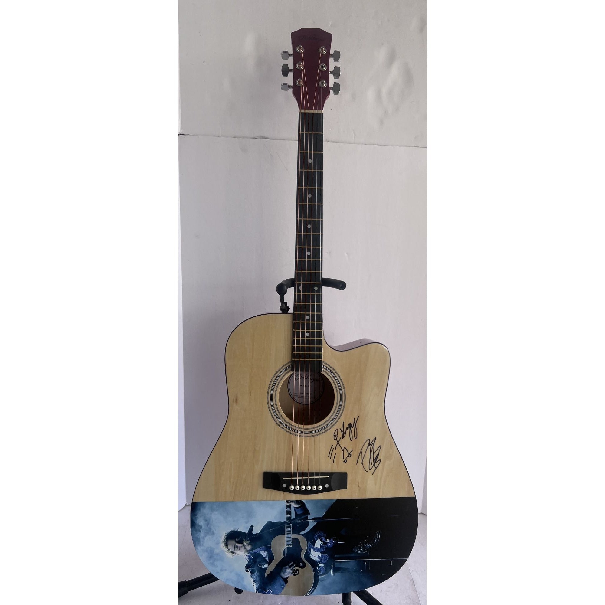 Post Malone" Austin Richard Post signed and sketched one of a kind full size acoustic guitar signed with proof