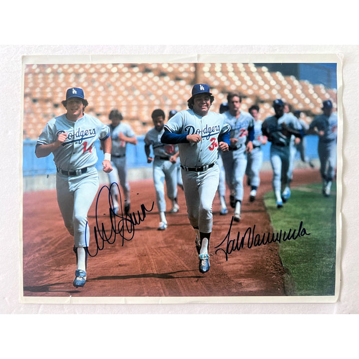 Los Angeles Dodgers Fernando Valenzuela, Mike Scioscia 8x10 photo signed