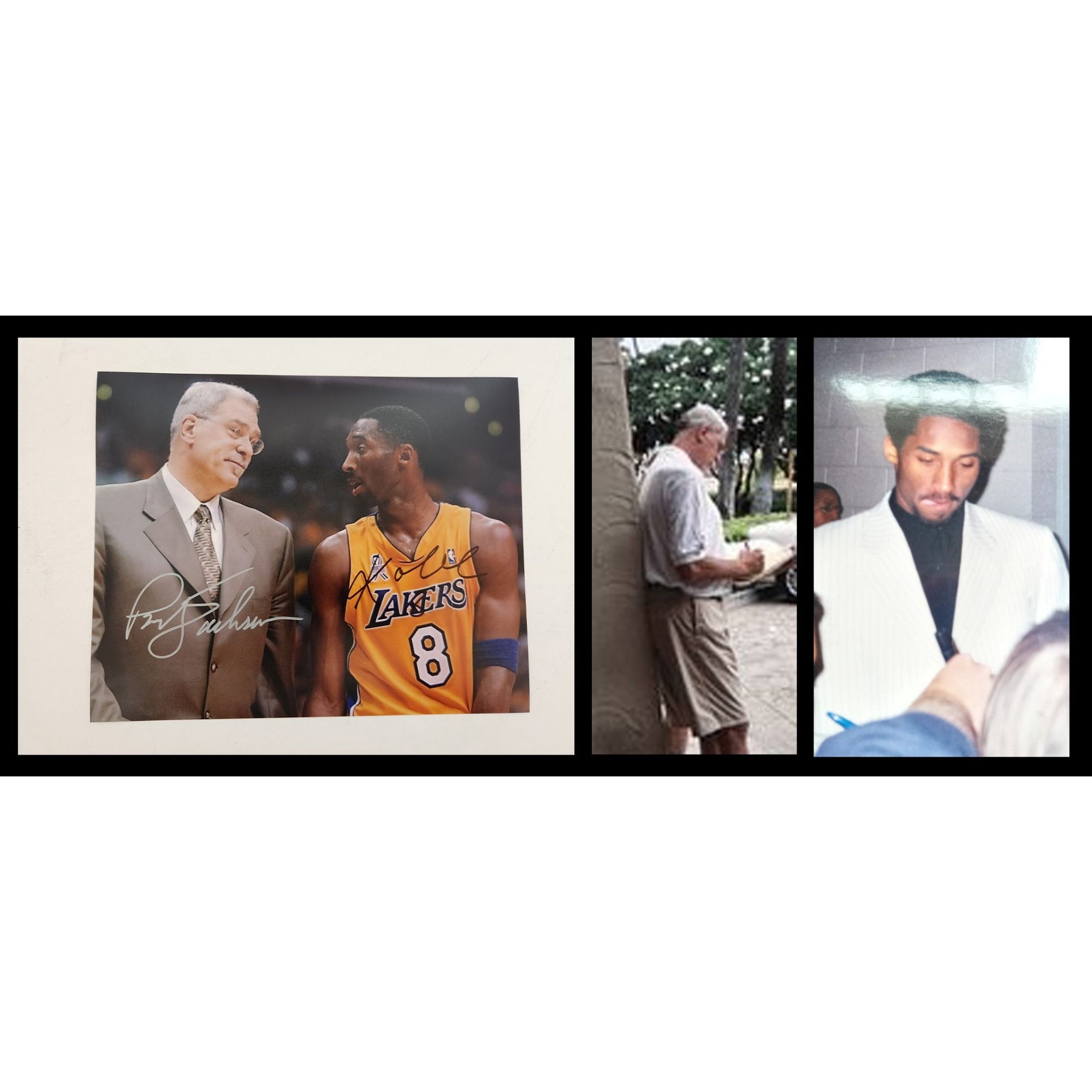 Kobe Bryant and Phil Jackson Los Angeles Lakers 8 by 10 photo signed with proof