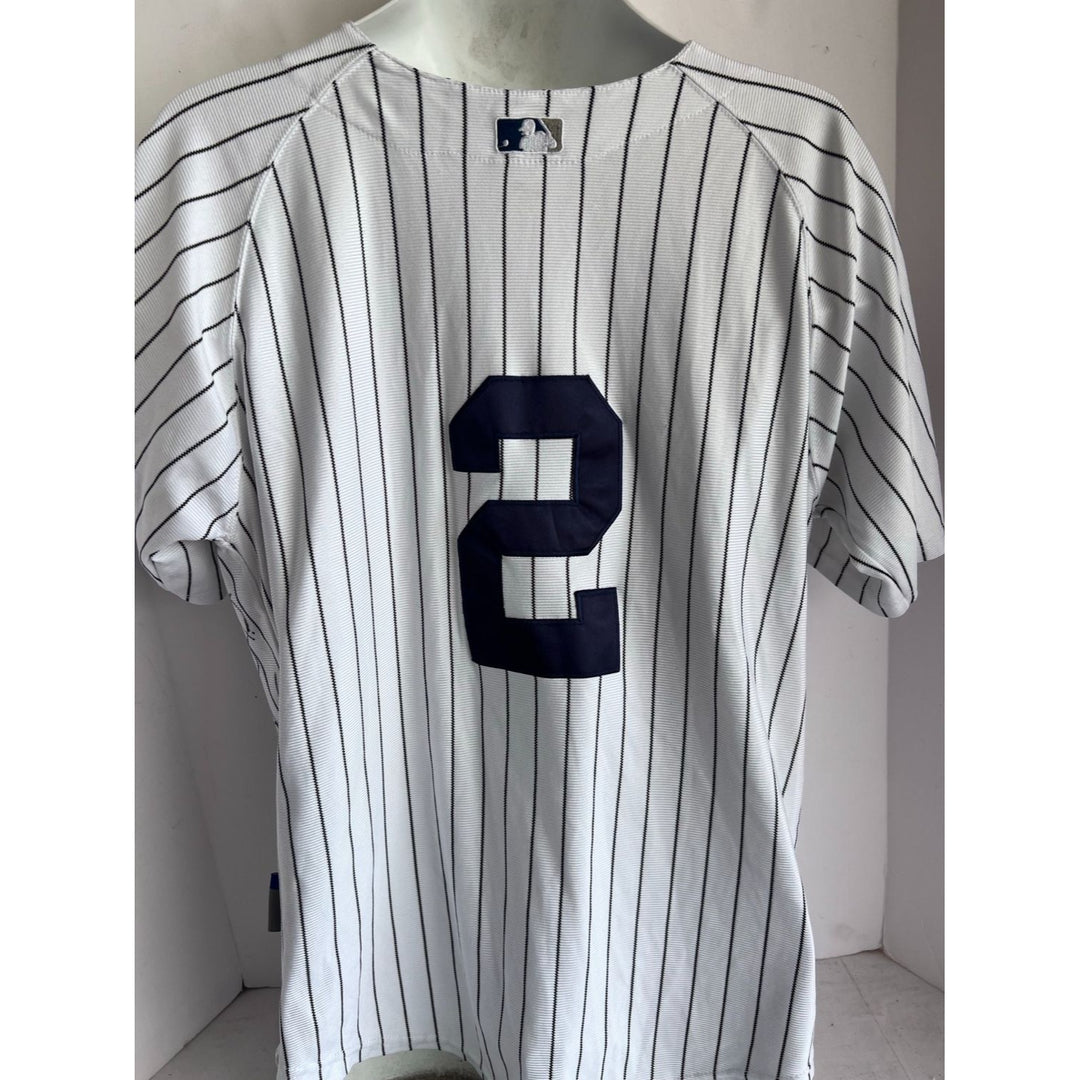 New York Yankees Derek Jeter Jersey Majestic 2009 World Series team signed with proof