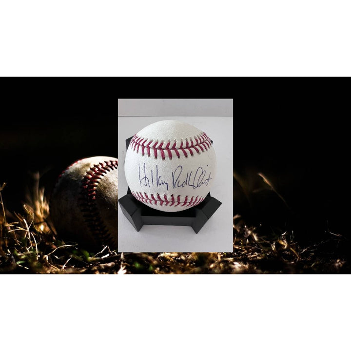 Bill and Hillary Clinton official Rawlings MLB baseball signed with proof