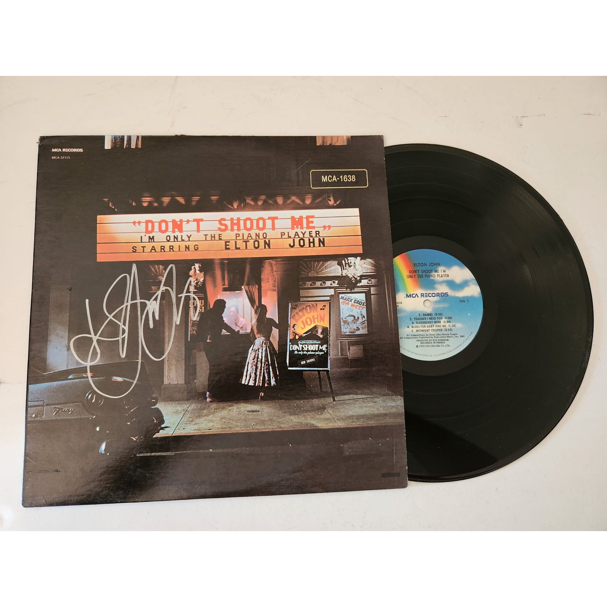 Elton John Don't Shoot Me I'm Only the Piano Player LP signed with proof