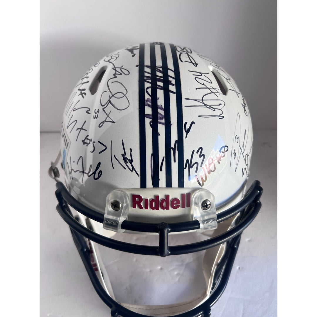 Seattle Seahawks 2013-14 Super Bowl champions commemorative Riddell helmet team signed Russell Wilson Pete Carroll Richard Sherman