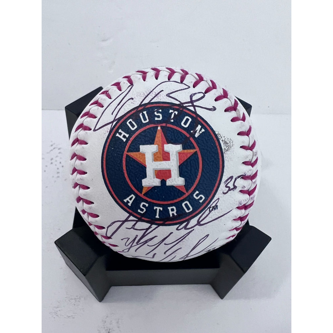 Houston Astros Alex Bregman Jose Altuve Justin Verlander Yordan Alvarez Jeremy Pena baseball signed with proof