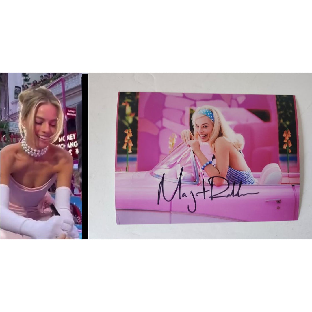 Margot Robbie Barbie Ken and Barbie 5x7 photo signed with proof