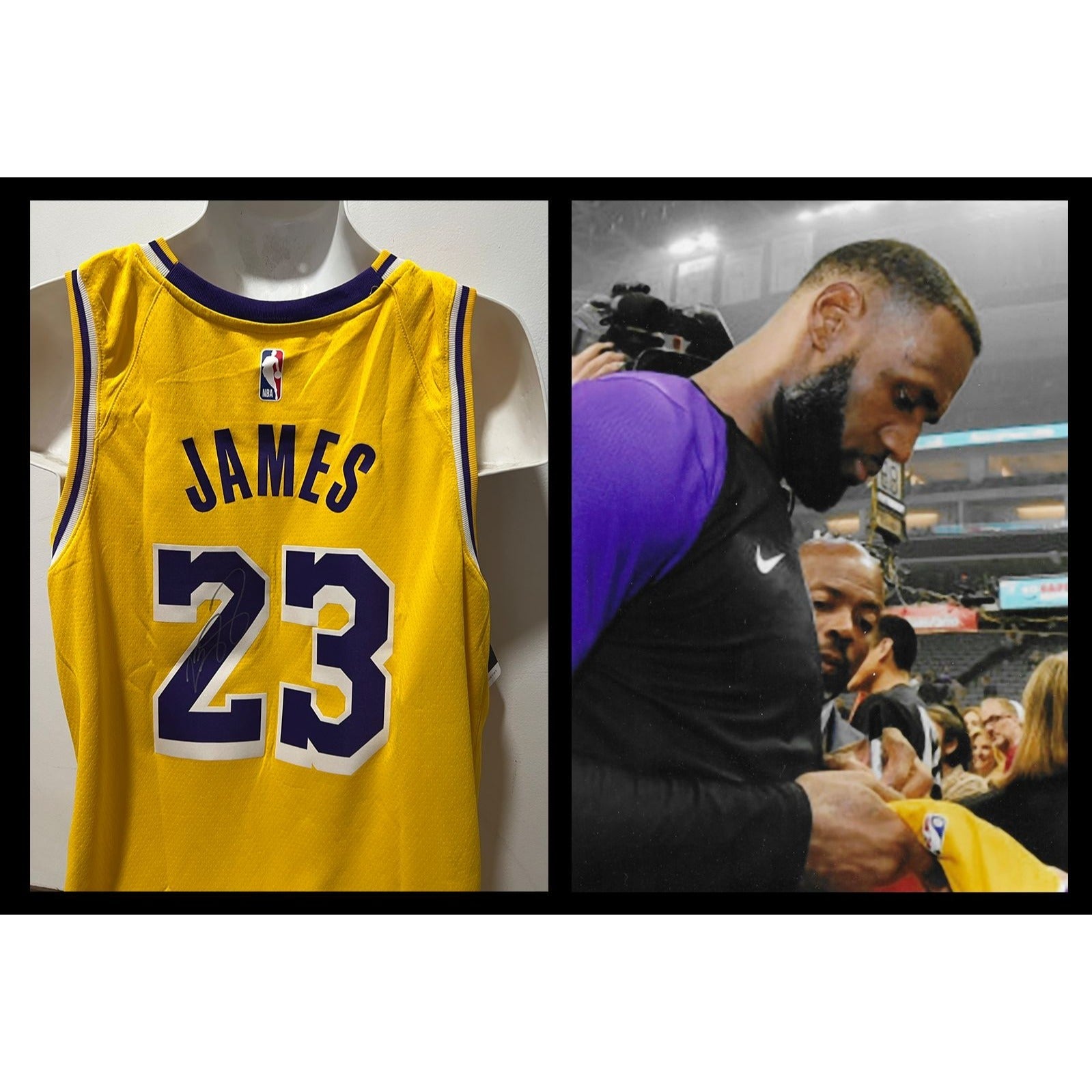 LeBron James Nike size xl52 Los Angeles Lakers game model jersey signed with proof