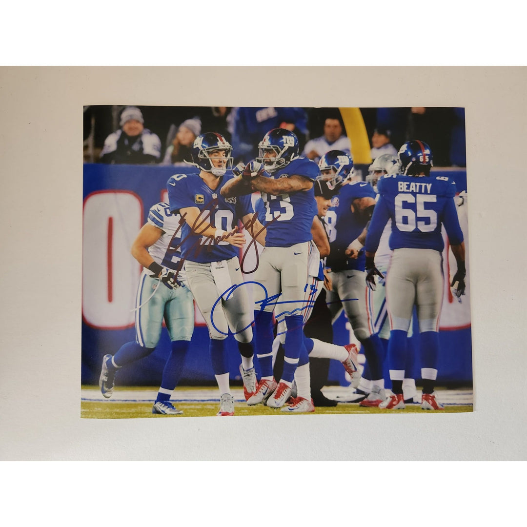 Eli Manning and Odell Beckham Jr New York Giants 8x10 photo signed