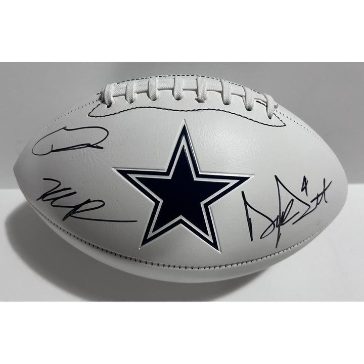 Dallas Cowboys Dak Prescott CeeDee Lamb Micah Parsons full size football signed with proof