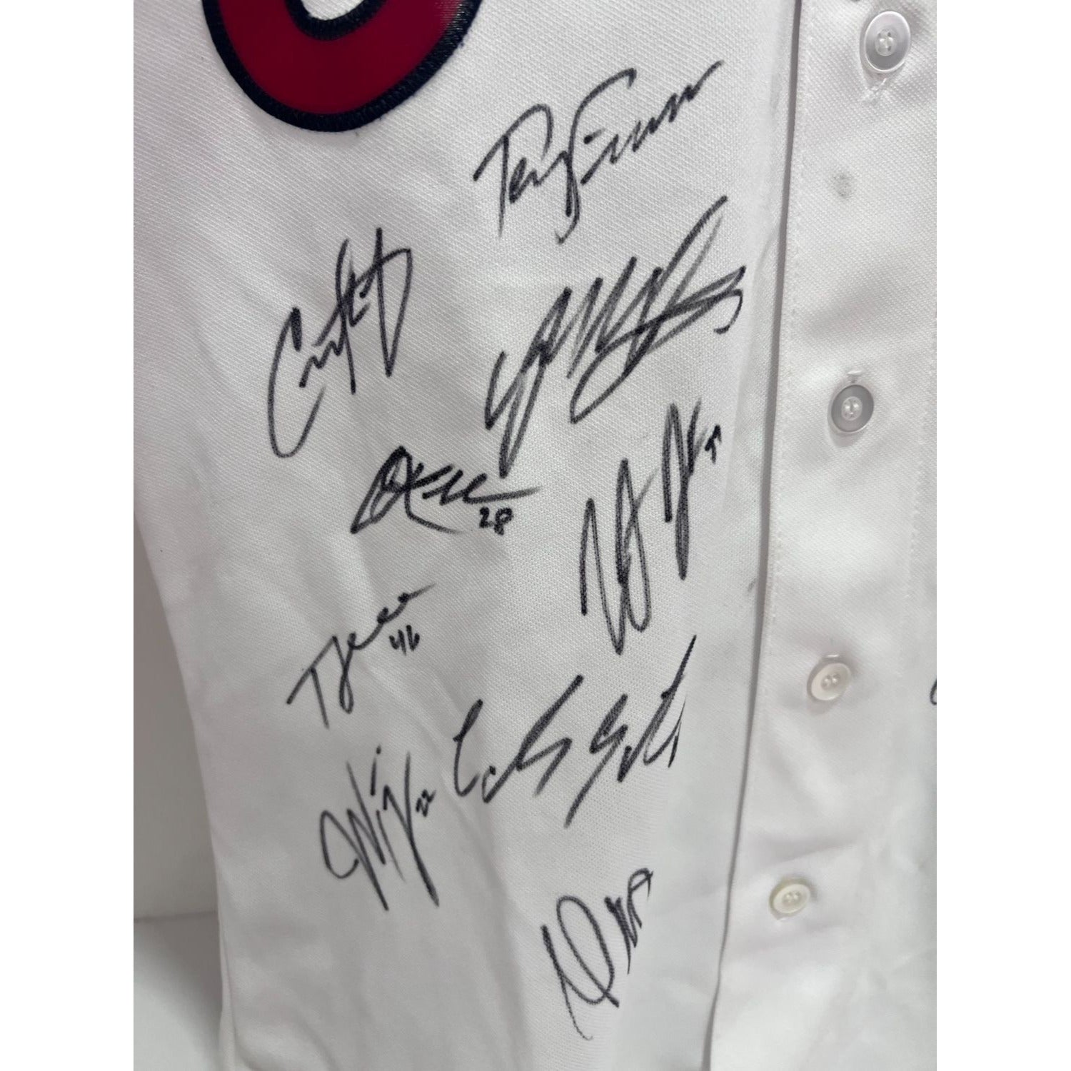 Cleveland Indians Jose Ramirez Jerry Francona Francisco Lindor Corey kluber 2016 game model Indians embroidered jersey signed