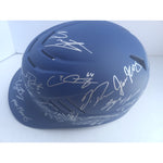 Load image into Gallery viewer, 2017 Los Angeles Dodgers Corey Seager Clayton Kershaw Cody Bellinger Max Muncie Will Smith full size batting helmet signed with proof
