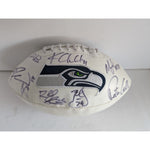 Load image into Gallery viewer, Seattle Seahawks Russell Wilson Richard Sherman Bobby Wagner Pete Carroll Marshawn Lynch Kam Chancellor Doug Baldwin signed football
