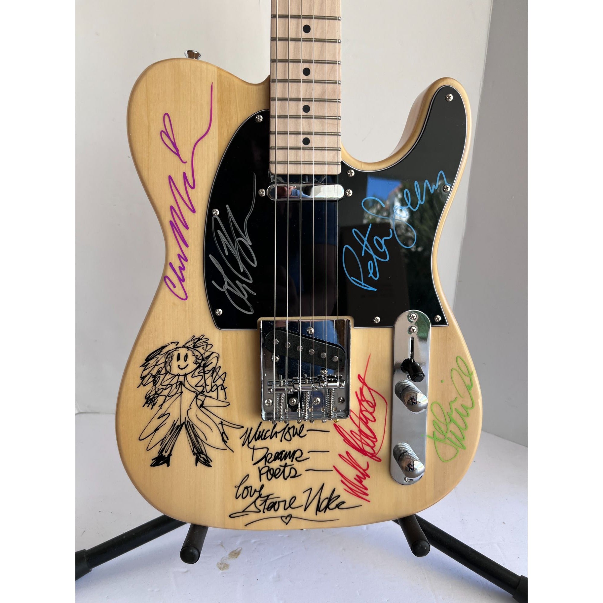 Stevie Nicks Mick Fleetwood Peter Green Fleetwood Mac   electric guitar signed with proof