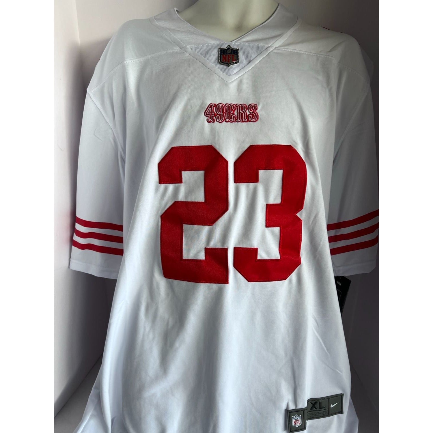 Christian McCaffrey San Francisco 49ers Nike size extra large game model jersey signed with proof