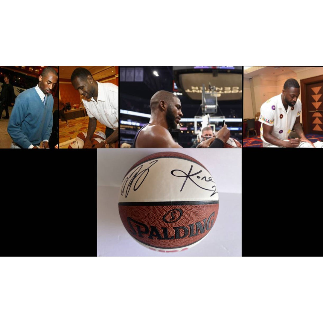 2008 USA basketball team signed Kobe Bryant LeBron James Dwyane Wade Chris Paul basketball sign with proof