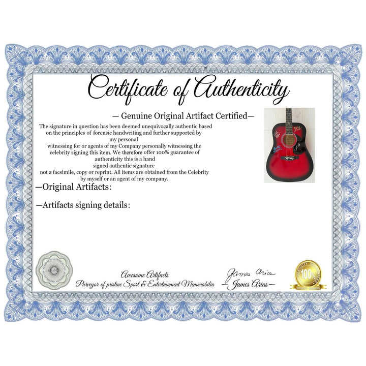 The Bangles Susanna Hoffs, Debbi Peterson, Vicki Peterson, and Michael Steele signed with proof.