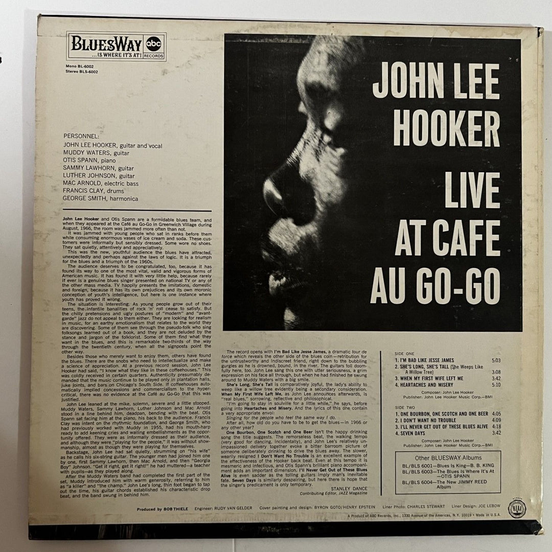 John Lee Hooker live at Cafe Au go-go original LP signed with proof