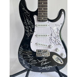Load image into Gallery viewer, The Monkees Michael Nesmith, Peter Tork, Micky Dolenz, and Davey Jones full size Stratocaster electric guitar signed with proof
