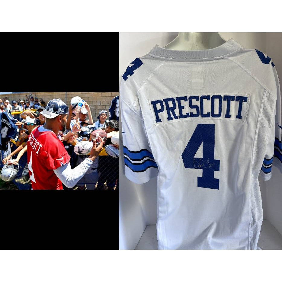 Dak Prescott Dallas Cowboys game model jersey Nike size large jersey  signed with proof