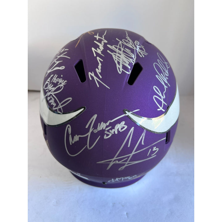 Minnesota Vikings all-time grades full size helmet signed Allen page Chris Carter Chuck Foreman Jim Marshall Adrian Peterson Pual Krause