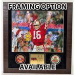 Load image into Gallery viewer, Joe Montana Jerry Rice Roger Craig Super Bowl champions 16x20 photo signed with proof
