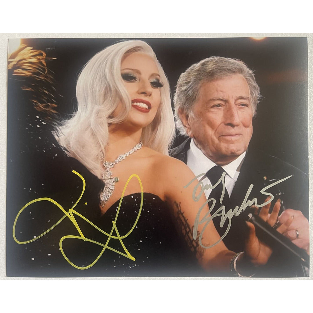 Tony Bennett and Lady Gaga 8x10 photo sign with proof