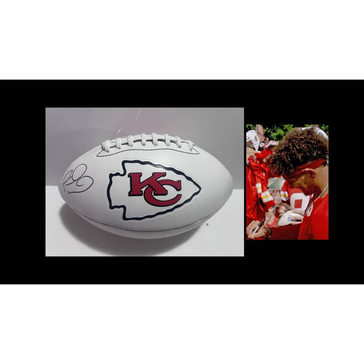 Patrick Mahomes Kansas City Chiefs full size football signed with proof and free acrylic display case