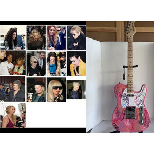 Taylor Swift Madonna Tina Turner Stevie Nicks 20 plus women of rock full size telecaster electric guitar signed with proof