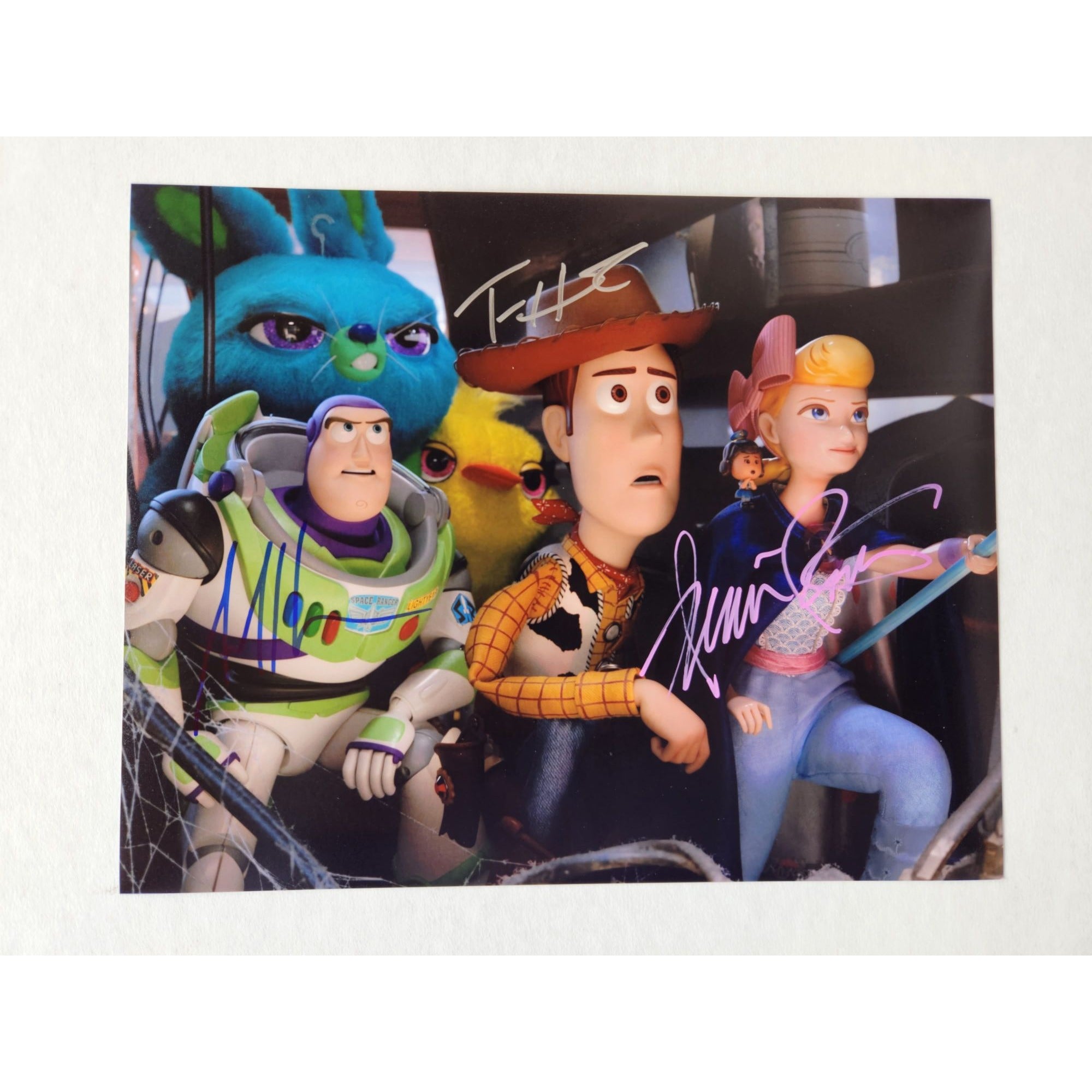 Toy Story Tom Hanks "Woody" Tim Allen "Buzz Lightyear" Annie Potts "Bo Peep" 8x10 photo signed with proof